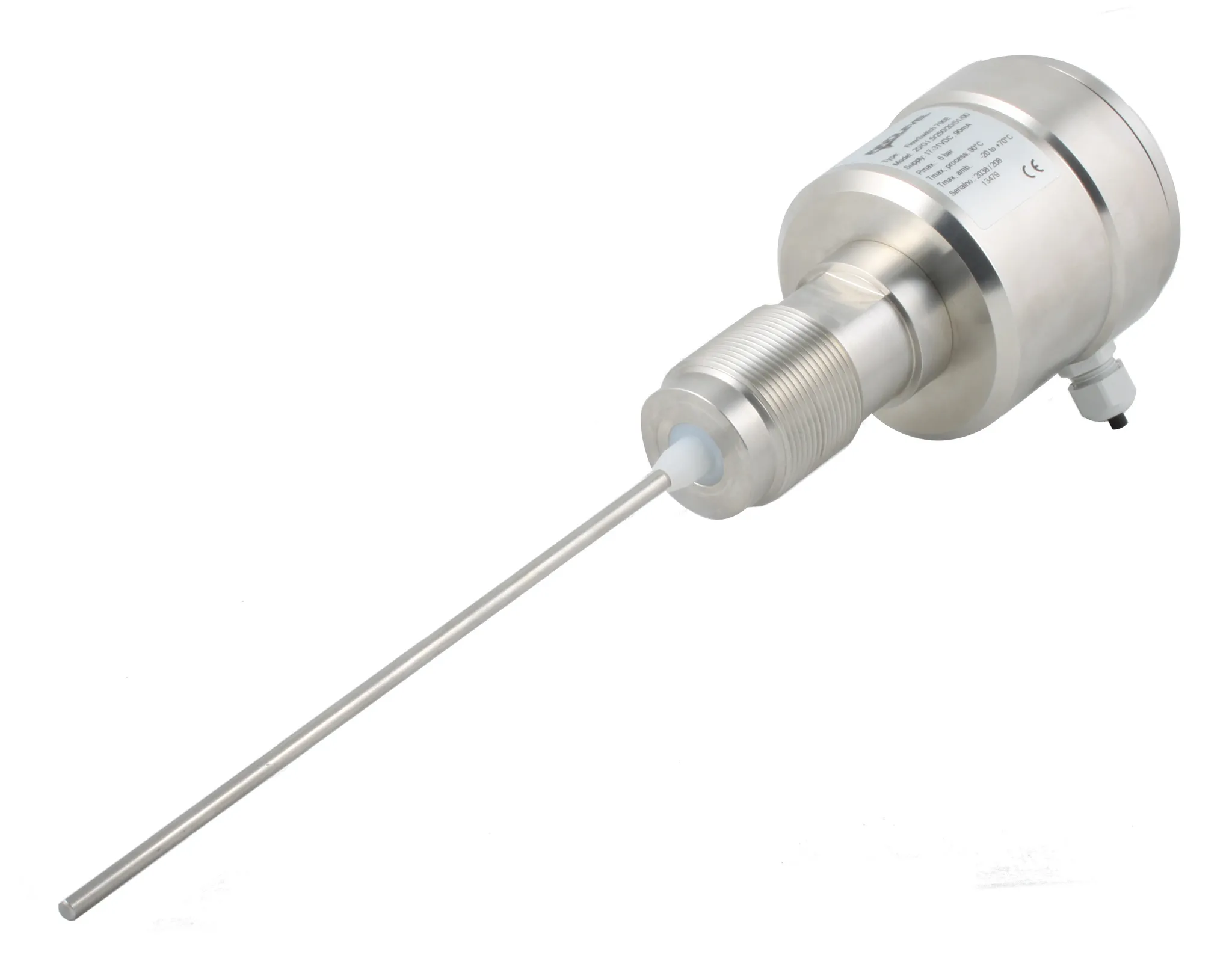 Датчик пыли, корпус- нерж. сталь, зонд 200 мм -20 +200 С, Pmax=6 bar, 24 VDC, IP 67, соединение- резьба G 1 1/2" нерж. сталь, выходной сигнал- 4-20 mA, кабельные вводы 2 х M16