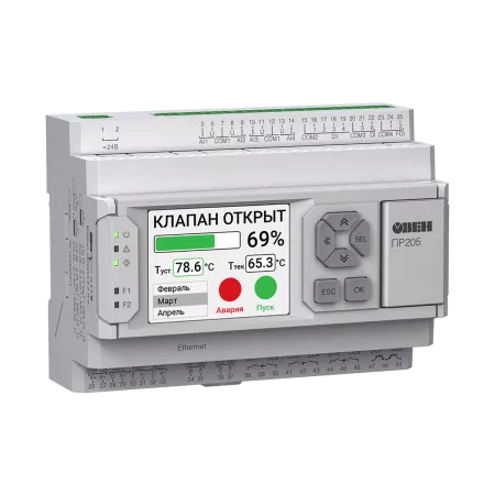 ПР205 программируемое реле с графическим дисплеем и Ethernet